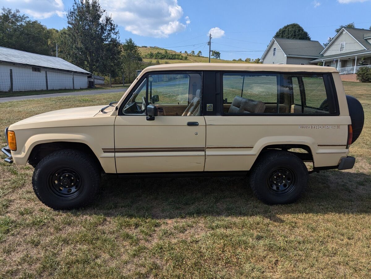 1984 isuzu trooper ii 4x4 5 speed manual transmission. 1.9 liter gas engine