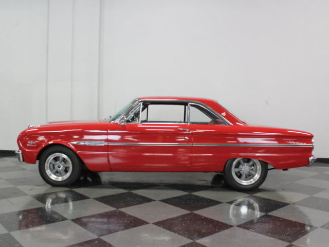347ci stroker motor, nice rangoon red paint, 4 speed manual, sweet falcon!