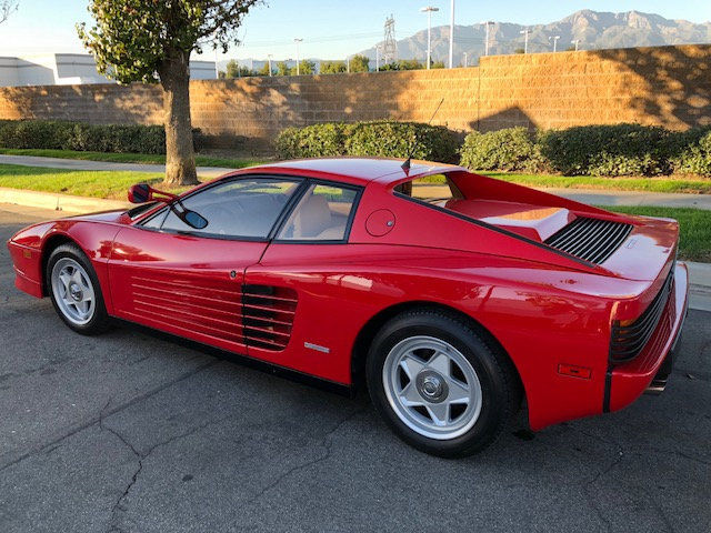 1985 ferrari testarossa single / flying mirror in rosso corsa red fresh major