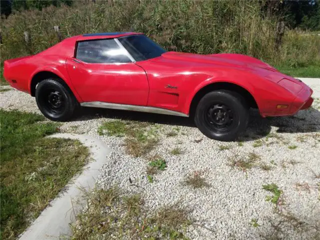 1976 chevrolet red with black c3 corvette stingray v8 automatic plus extras