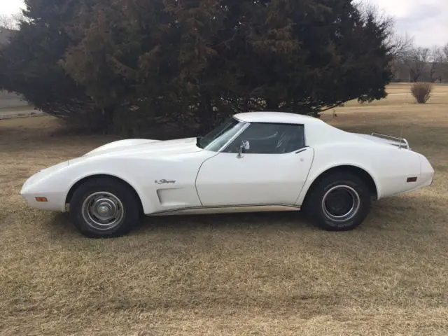 white 1976 chevrolet corvette stingray l-48