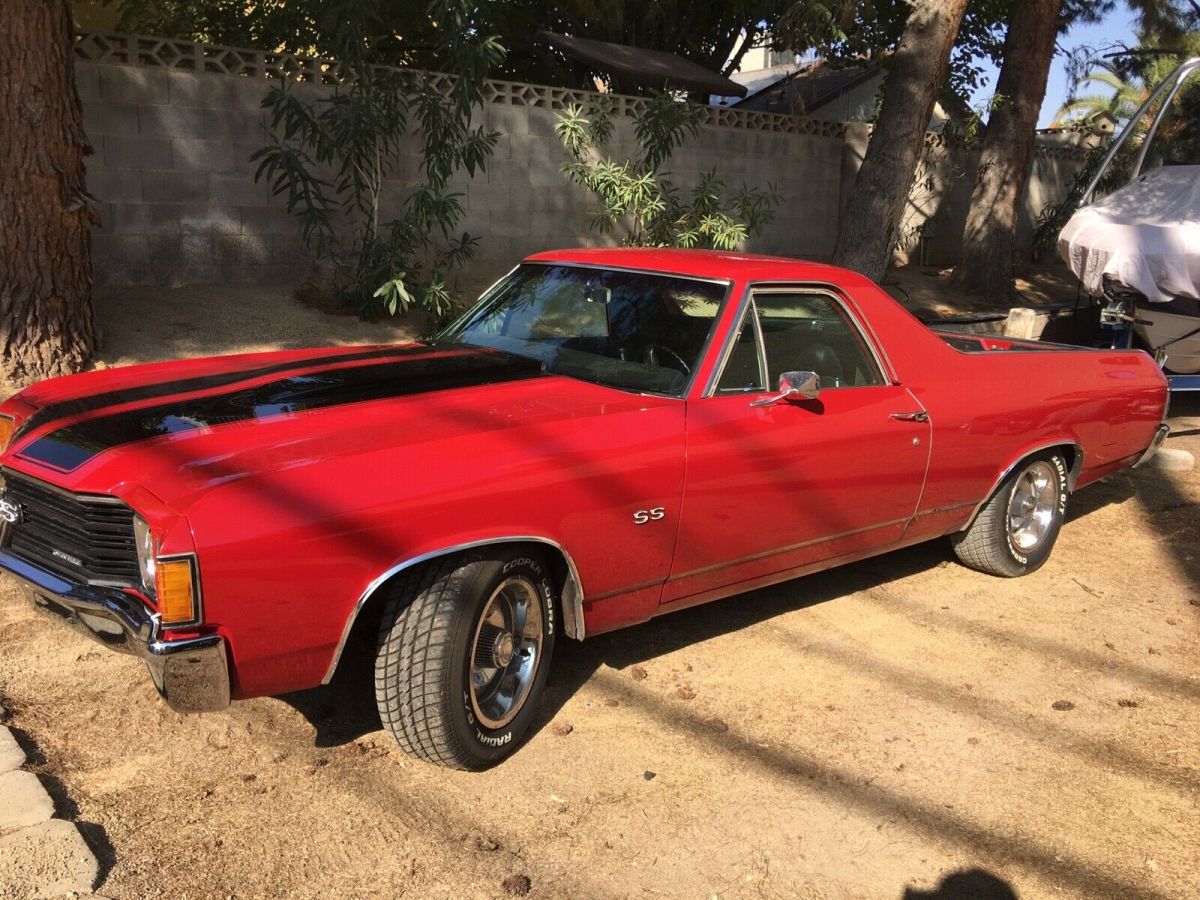 1972 chevrolet el camino pickup red rwd automatic ss clone