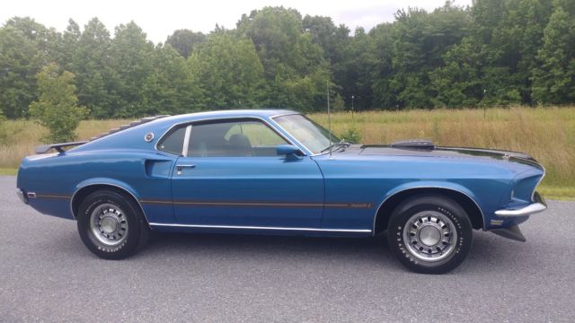 1969 ford mustang mach 1 - 428 r code - cobra jet - shaker - 4 speed