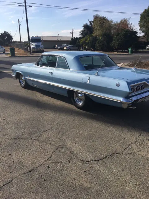 1963 chevrolet impala ss silver/blue coupe 350 v8 4-speed manual