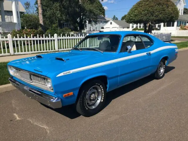 1972 plymouth duster petty blue 340 a/c match # buildsheet!!!!