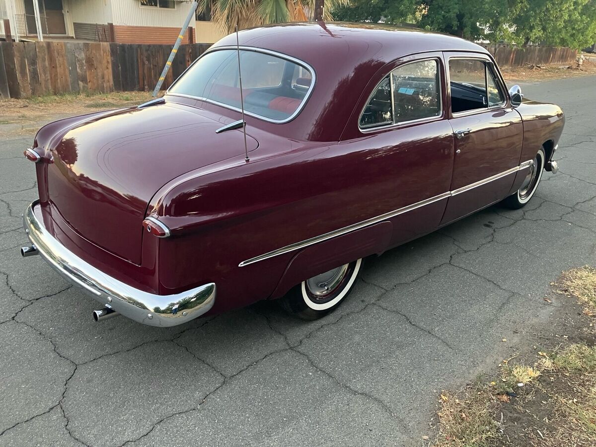 1950 ford custom red rwd manual