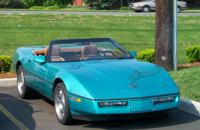 1990 chevrolet corvette convertible l98 350 (5.7l) automatic; turquoise