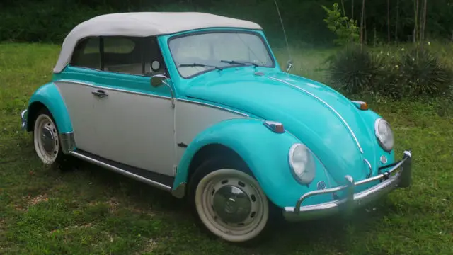 1966 volkswagen convertible, super cool turquoise and cream, solid, good driver