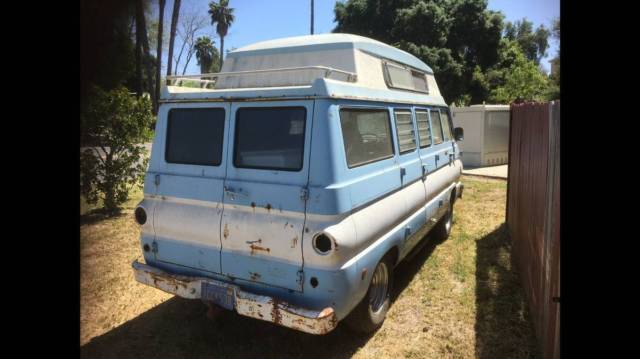 rare high-top! 1968 dodge a100 camper van - california barn find