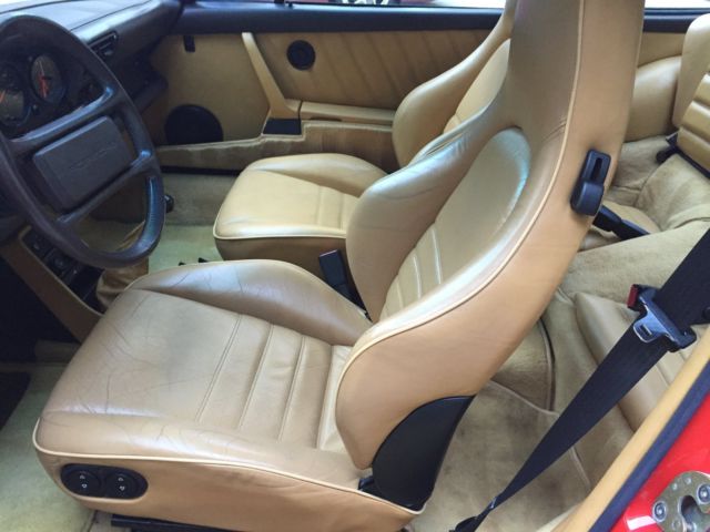 1986 porsche 911 (930) turbo in guards red with 49,000 miles 100% stock!