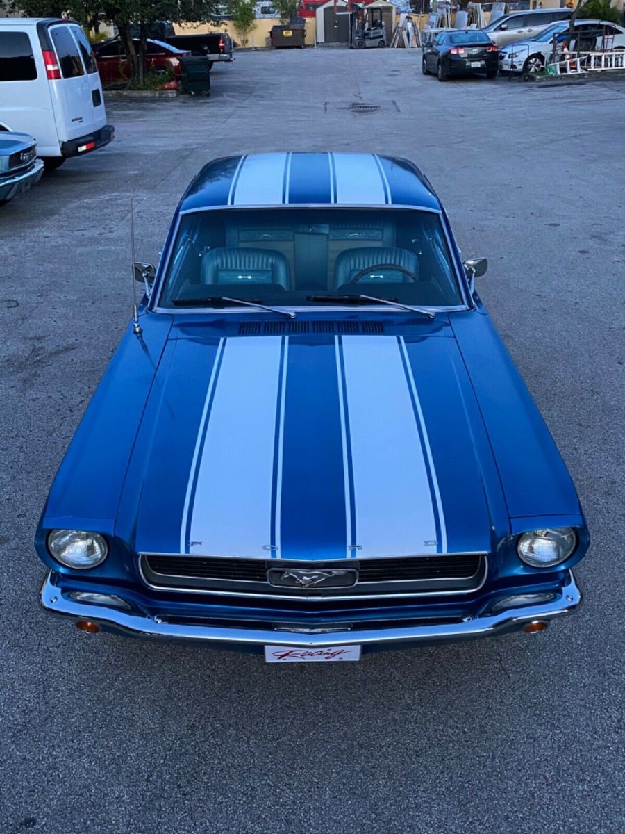 1966 ford mustang coupe blue clean title front disk brake pony interior am/fm ra