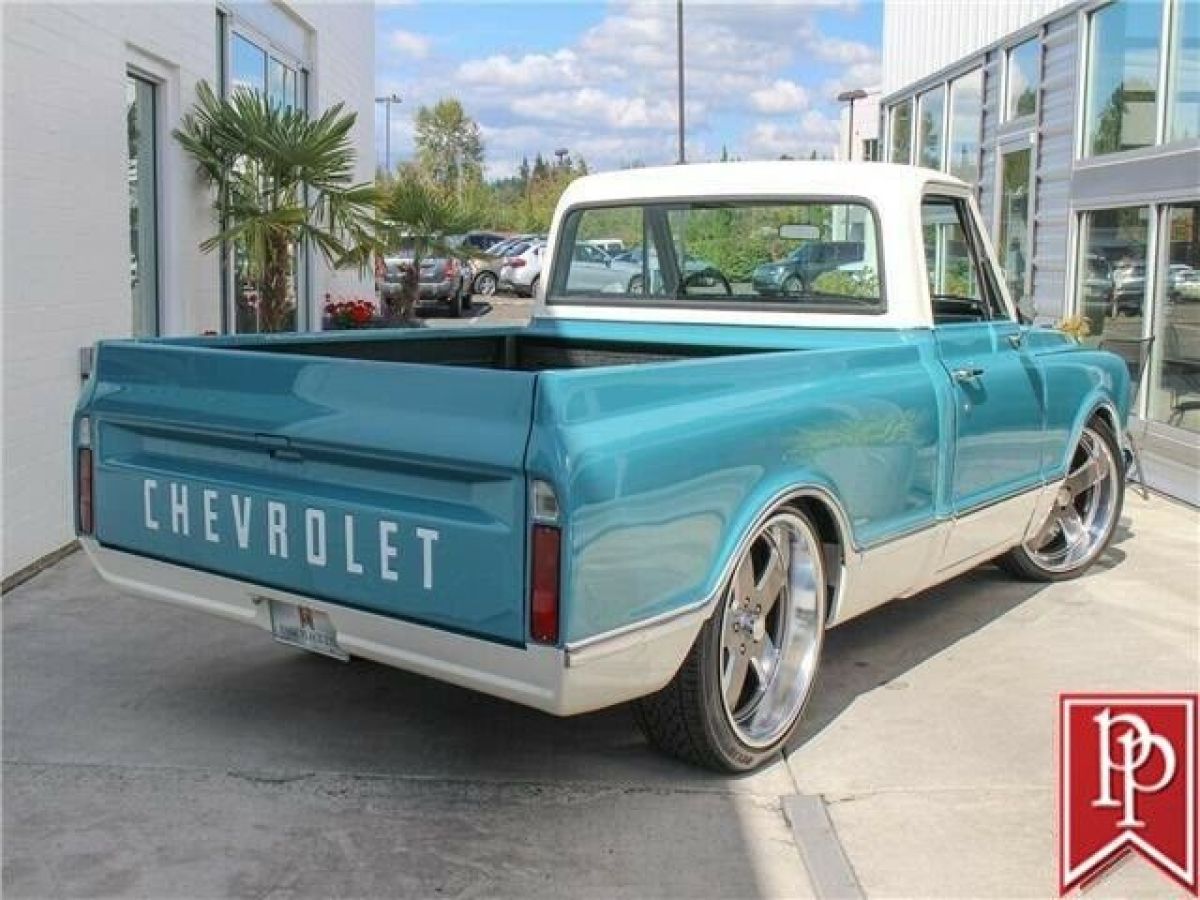 1970 chevrolet c-10 pickup truck, custom build, oxygen blue/arctic white
