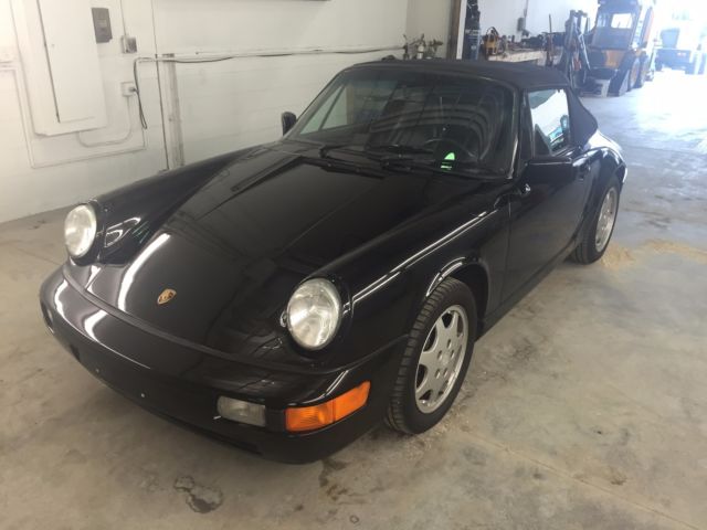 1991 porsche 911 cab. black/black/black air cooled!!clean title!
