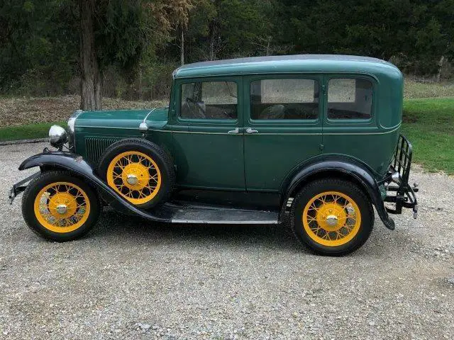 1931 ford model a 4 door 160b deluxe sedan slant windshield new tires driver
