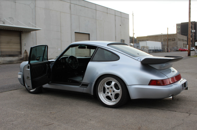 porsche 964 turbo polar silver on black