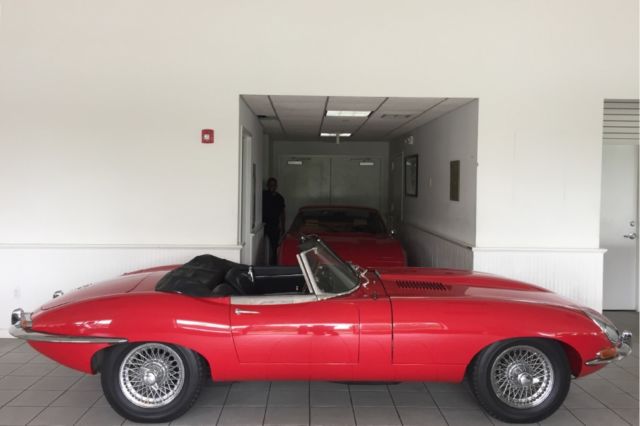 1967 jaguar xke 72377 miles red convertible 6 cylinder manual