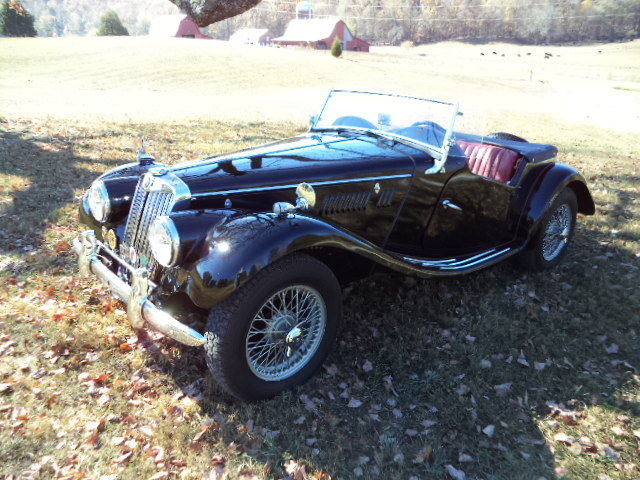 1954 mg tf nicely restored roadster wire wheels black with red leather