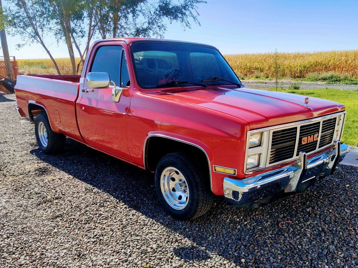 1986 gmc c1500 pickup red rwd automatic lwb