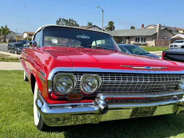 1963 chevrolet impala convertible red fwd manual impala
