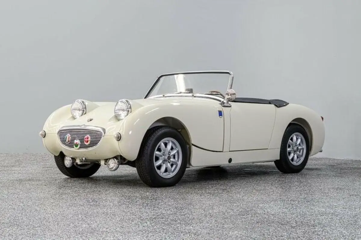 1959 austin-healey bugeye sprite 49184 miles old english white roadster 948cc 4