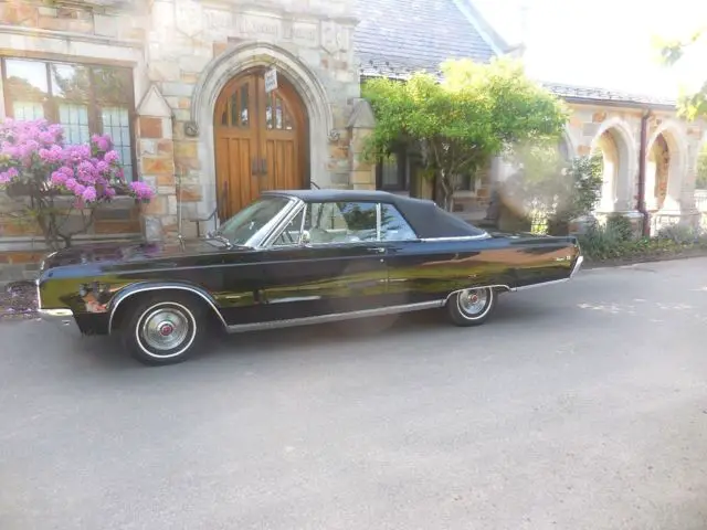 1968 chrysler newport convertible 383 cid v8 formal black w/ white bucket seats