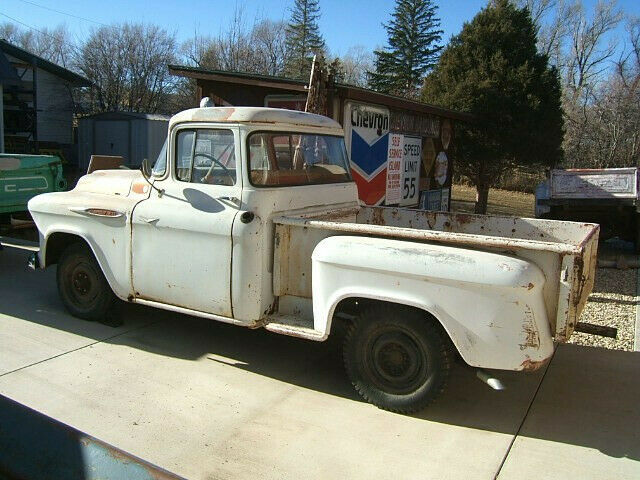 1957 chevrolet 1/2 ton pickup truck big window short bed orig v8 hot rod rat