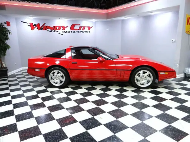chevy corvette c4 targa coupe rare 6-speed red over red leather only 59k miles!