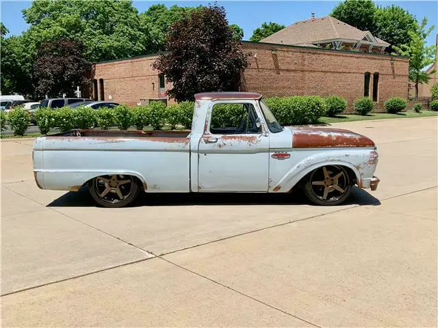 1966 ford f100 2 door blue pickup 4.6l supercharged v8 automatic