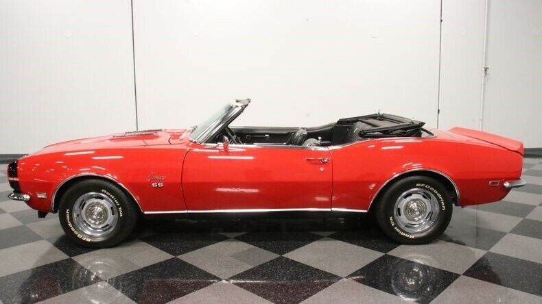 classic vintage chrome chevy pony car convertible rs/ss 396 v8 red