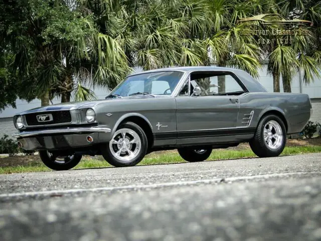 1966 ford mustang 136 miles silver coupe 289 a-code v8 225 hp cruise-o-matic au