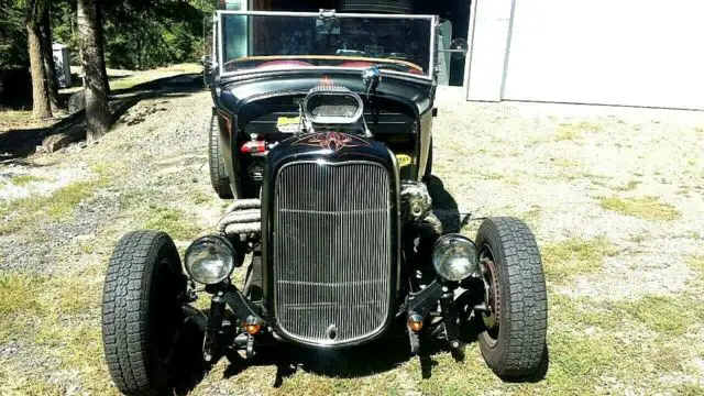 1931 roadster 350 weiand blower dual holley 750 dble pumps th400 hard bar clean!