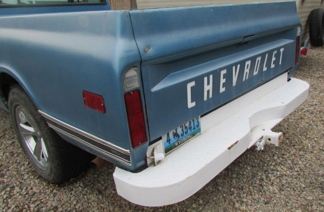1972 chevy custom 10 long bed pickup truck / wyoming