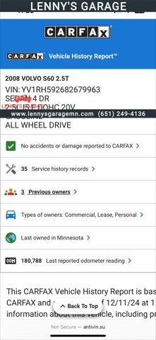 2008 volvo s60 2.5t