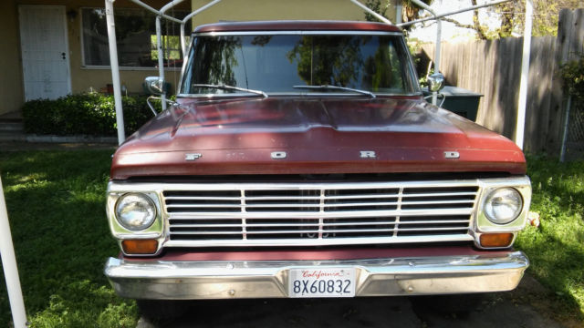 1969 ford f-100 302 v8 automatic long bed with lear shell