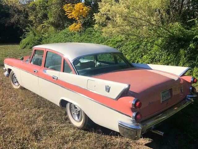1957 dodge custom royal swept wing, factory air, original texas car, pink!