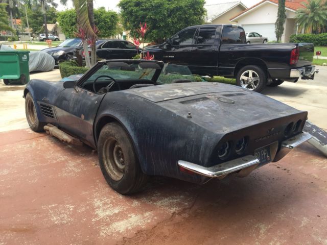 chevrolet 1971 corvette stingray convertible 454 project car marching numbers