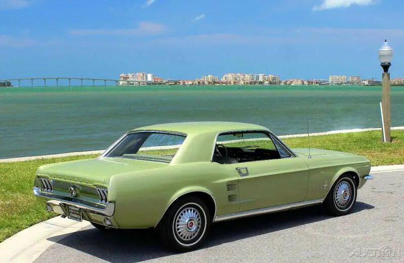 1967 ford mustang lime gold "s" code 390 cu in v8 mustang coupe highly optioned