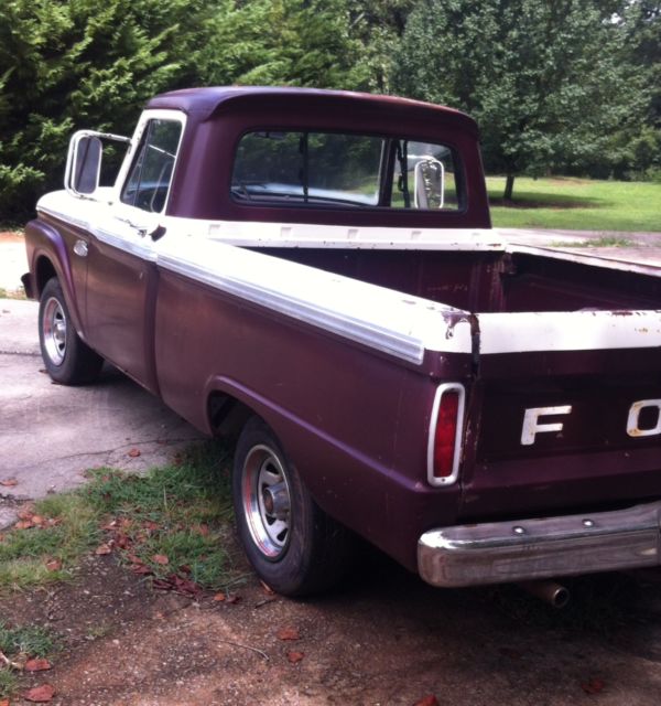 2 toned burgundy and white, good condition, 3 speed manual transmission