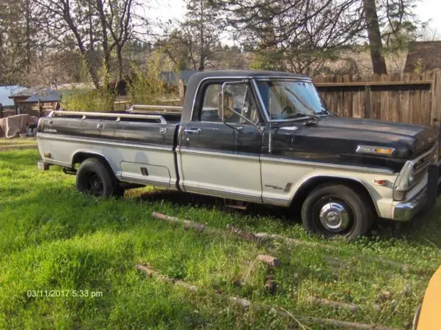 1969 ford f250, black and white, original paint, no rust ever california truck
