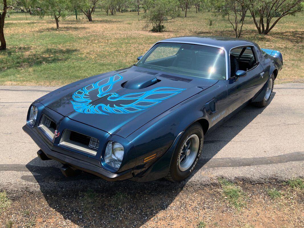 1975 pontiac firebird trans am blue coupe 400 v8 4 speed manual