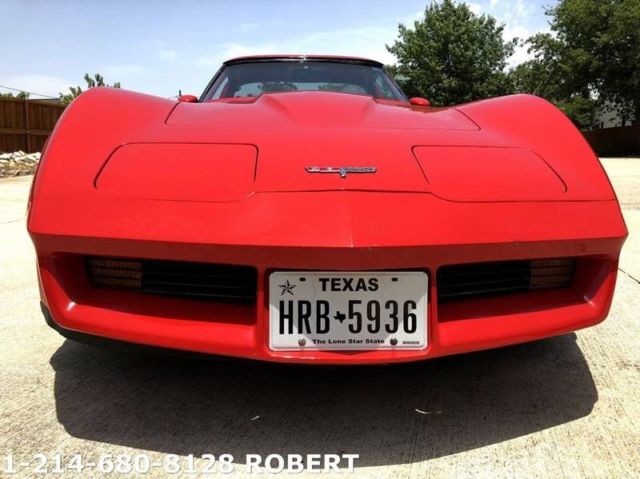 1980 chevrolet corvette t-tops 77,000 miles red coupe v8 5.7l automatic