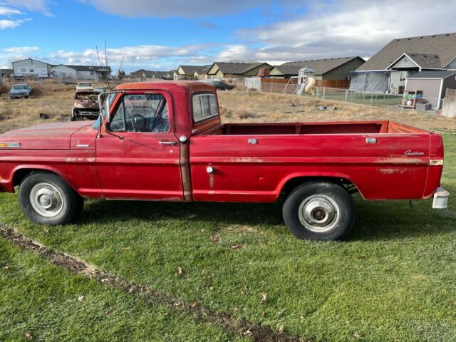 '71 ford f250 v8 automatic original cherry red paint nice patina runs strong