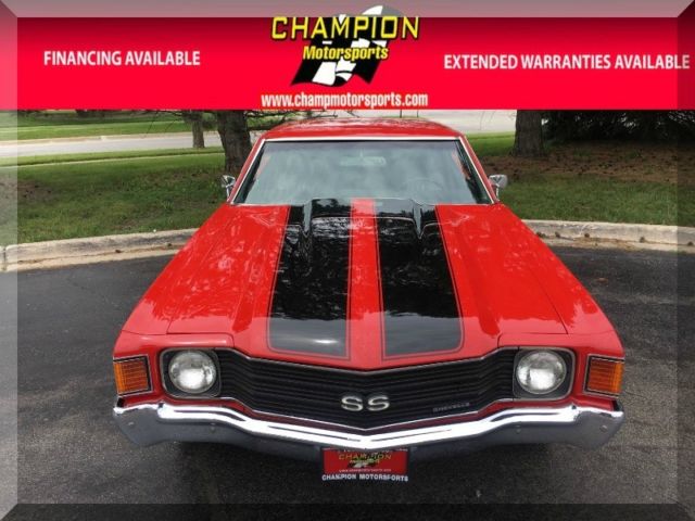 1972 chevrolet chevelle ss tribute 66550 miles cranberry red w/ black racing str