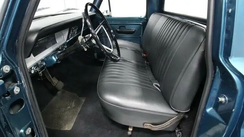 classic vintage chrome fomoco stepside 302 v8 3-speed auto aqua blue