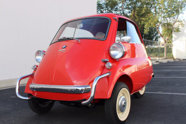 1958 bmw isetta in red / only 4,768 miles since fully restored