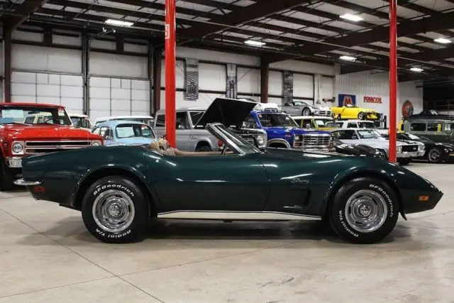 1973 chevrolet corvette 63130 miles blue green metallic convertible 350cid v8 4