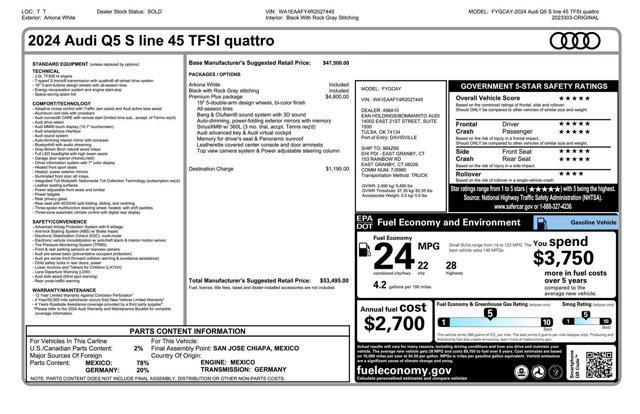2024 audi q5 45 s line premium plus