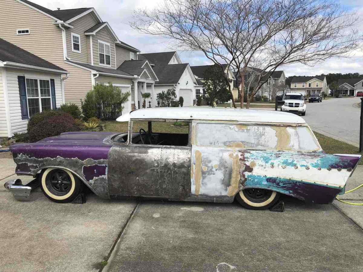1957 chevrolet 210 station wagon bagged. no reserve. air ride. slam specialties