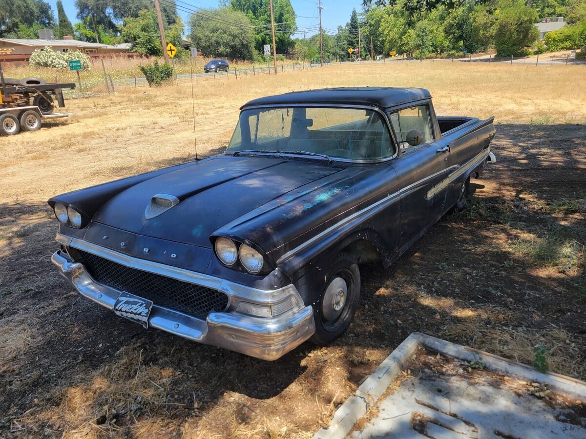 1958 ford ranchero pickup black rwd automatic