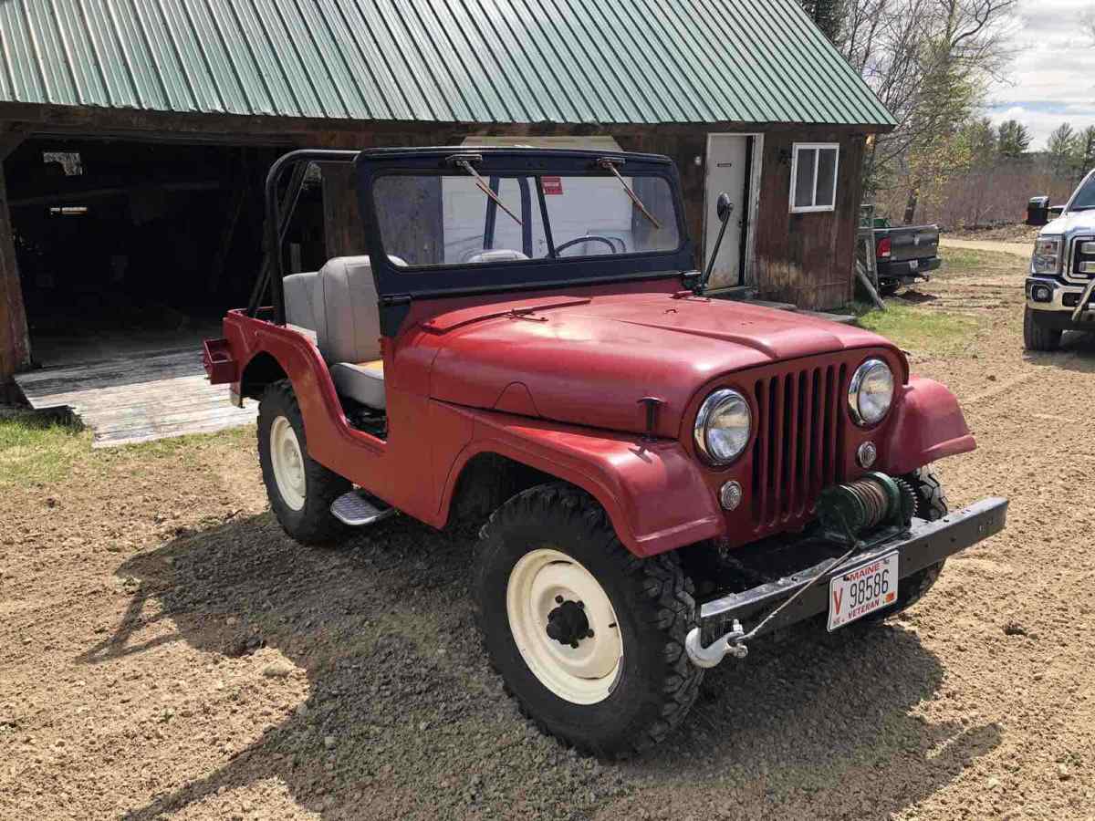1955 willys jeep red 4wd manual